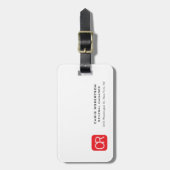 Monogrammed Red White Professional Plain Bagagelabel (Voorkant verticaal)