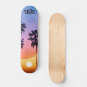 Monogrammed regenboog Zonnepalm Aangepaste boom Skateboard (Voorkant)