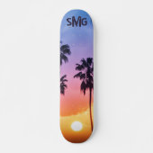 Monogrammed regenboog Zonnepalm Aangepaste boom Skateboard (Voorkant)