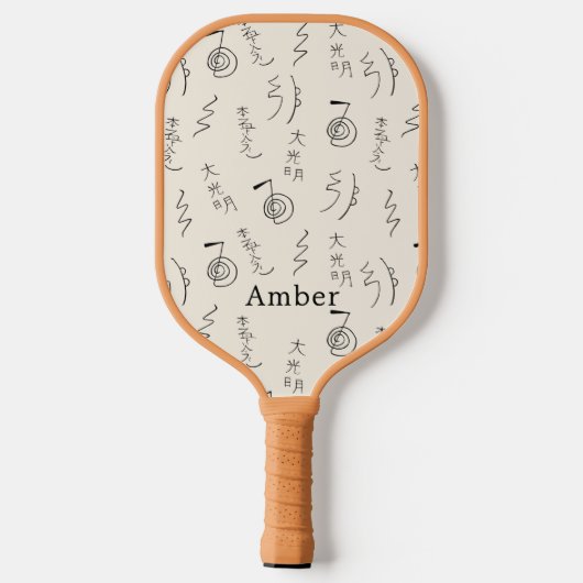 Monogrammed Reiki Symbols Patroon - Reiki Healing Pickleball Paddle (Achterkant)