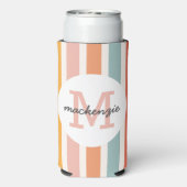 Monogrammed Retro Kleurrijke Strepen Gepersonalise (Seltzer Achterkant)