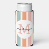 Monogrammed Retro Kleurrijke Strepen Gepersonalise (Seltzer Voorkant)