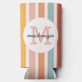 Monogrammed Retro Kleurrijke Strepen Gepersonalise (Achterkant)