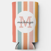 Monogrammed Retro Kleurrijke Strepen Gepersonalise (Voorkant)