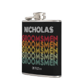 Monogrammed Retro Stijl Groomsmen Bruiloft Heupfles (Links)
