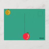 Monogrammed rode, groene, gouden kerstversiering briefkaart (Achterkant)