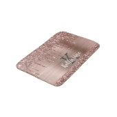 Monogrammed Roos Gold Glitter Drift op roze metale Badmat (Gekanteld)