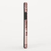 Monogrammed Roos Gold Glitter Drift op roze metale Case-Mate iPhone Case (Achterkant/rechts)