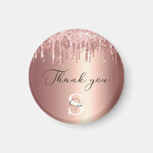 Monogrammed Roos Gold Glitter Drivers Hartelijk da Magneet
