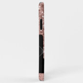 Monogrammed Roos Gold Glitter Drivers op zwart Case-Mate iPhone Case (Achterkant/rechts)