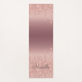 Monogrammed Roos Gold Glitter Drivers Yogamat (Voorkant)