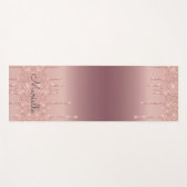 Monogrammed Roos Gold Glitter Drivers Yogamat (Voorkant (horizontaal))