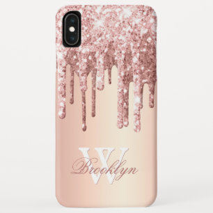 Monogrammed Roos Gold Sparkle Glitter Drift Hoesje