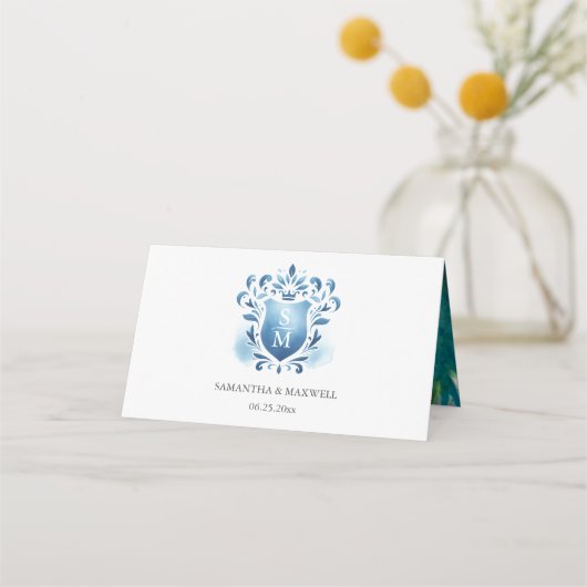 Monogrammed Rooster Waterverf Bruiloft (Achterkant)
