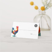 Monogrammed Rooster Waterverf Bruiloft (Voorkant)
