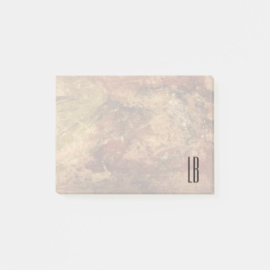 Monogrammed Rough and Weathered Grunge Texture Post-it® Notes (Voorkant)