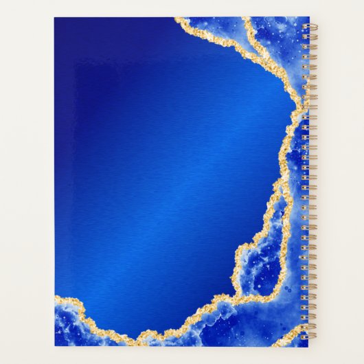 Monogrammed Royal Blue Agate 2023 2024 Elegant Planner (Achterkant)