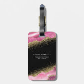 Monogrammed Roze Geode Agate Bagagelabel (Achterkant verticaal)