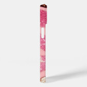 Monogrammed Roze Goud Agaat Dier Glitter Case-Mate iPhone Case (Achterkant / Rechts)