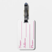 Monogrammed Roze & Groene Argyle Bagagelabel (Achterkant verticaal)