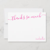 Monogrammed Roze Magenta Elegant Script Aankondiging (Voorkant)