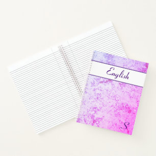Monogrammed Roze & Paarse Marmered Notitieboek