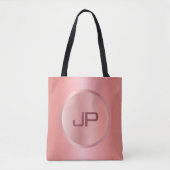 Monogrammed Roze Rose Gold Modern Sjabloon Draagtas (Voorkant)