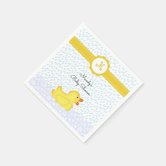 Monogrammed Rubber Ducky Baby shower Napkins Servet (Hoek)