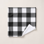 Monogrammed Rustic Black White Buffalo Plays Bad Handdoek (Wasdoekje)