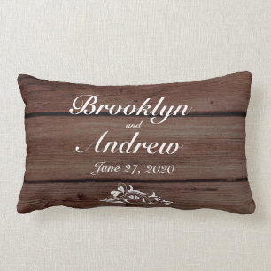Monogrammed Rustic Wedding Kussens