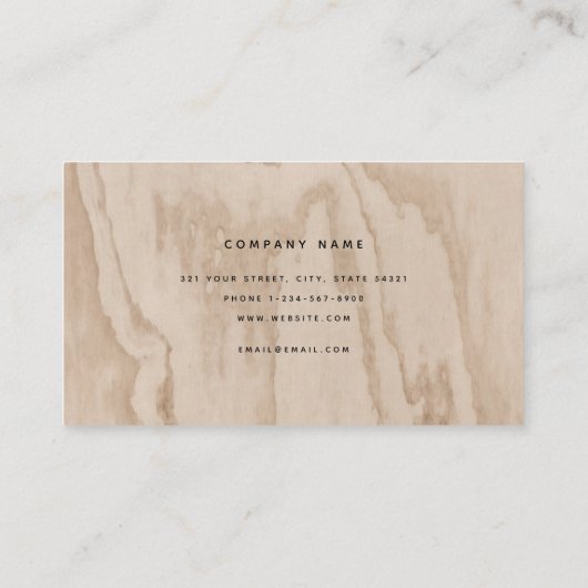 Monogrammed Rustic Wood Elegant Script Visitekaartje (Achterkant)