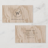 Monogrammed Rustic Wood Elegant Script Visitekaartje (Voorkant / Achterkant)