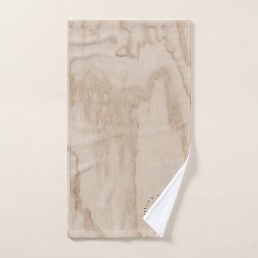 Monogrammed Rustic Wood Texture Elegant Script Bad Handdoek (Handdoek)