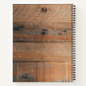 Monogrammed Rustic Wood Vintage Flowers Notitieboek (Achterkant)