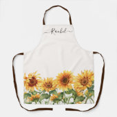Monogrammed Rustic Yellow Sunflower Garden Schort (Voorkant)