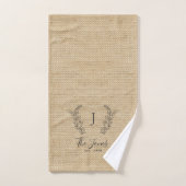 Monogrammed rustige boerenhuisnaam bad handdoek (Handdoek)
