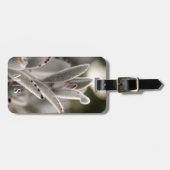 Monogrammed salie groen succulent met bruine tips bagagelabel (Voorkant horizontaal)