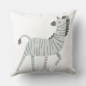 Monogrammed schattige zebra crèche decor white gri kussen (Achterkant)