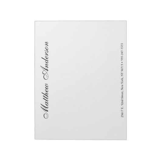 Monogrammed Script Notitieblok (Gedraaid)