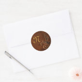 Monogrammed Scroll Leaf Sticker (Envelop)