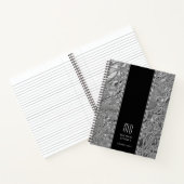 Monogrammed Silver Metallic Business Notitieboek (Binnen)