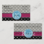 Monogrammed Silver Star Visitekaartje (Voorkant / Achterkant)