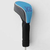 Monogrammed Sky Blue Paarse of kies uw kleur Golfheadcover (Schuin)