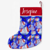 Monogrammed Sneeuwman Kleine Kerstsok (Achterkant)