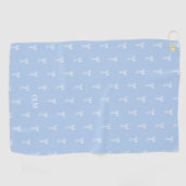 Monogrammed Something Blue Bow Coquette Classic Golfhanddoek (Horizontaal)