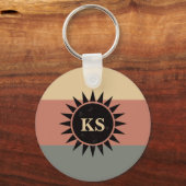 Monogrammed Southwestern Style Motif Sleutelhanger (Voorkant)