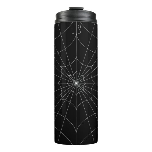 Monogrammed Spiderweb Thermische Tumbler Thermosbeker (Voorkant)