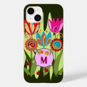 Monogrammed Spring met tulpen Case-Mate iPhone Case (Achterkant)