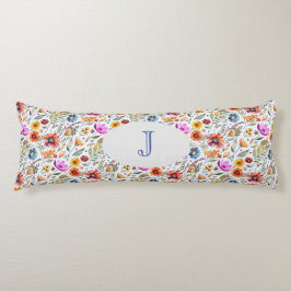 Monogrammed Spring Wildflower & Schattige Hedgehog Lichaamskussen