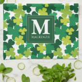 Monogrammed St. Patrick's Day Shamrocks Theedoek (Gevouwen)